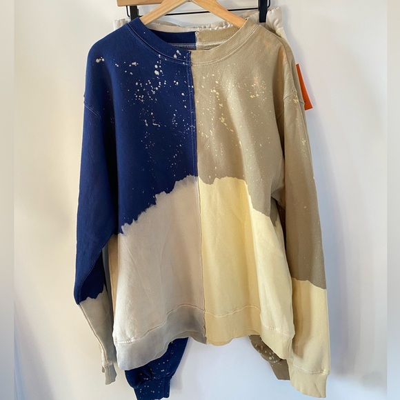 La Detresse Sweatshirt and Joggers in Tan Blue SZ L NEW - Picture 5 of 16